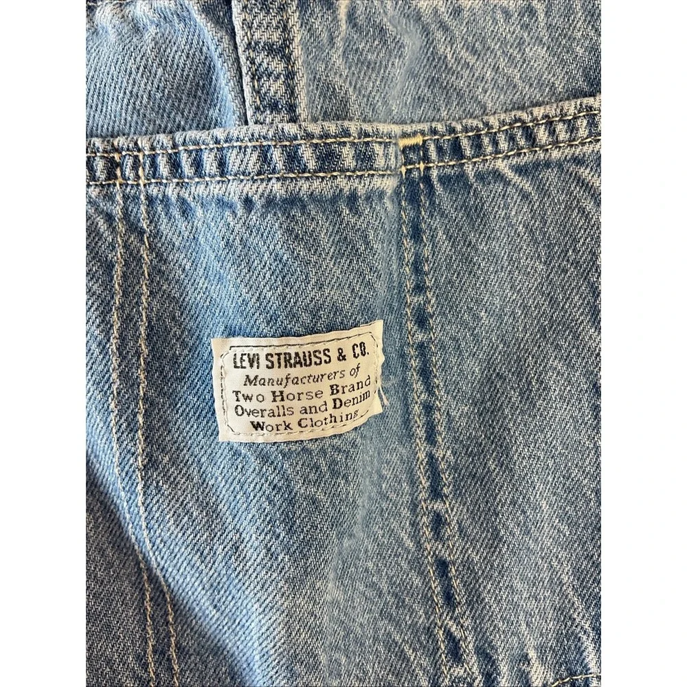 Levis Premium Overalls Mens XL Blue Denim Bib Straight Leg Workwear 